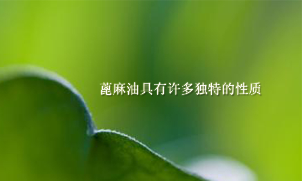 【蓖麻油供应】蓖麻油具有许多独特的性质
