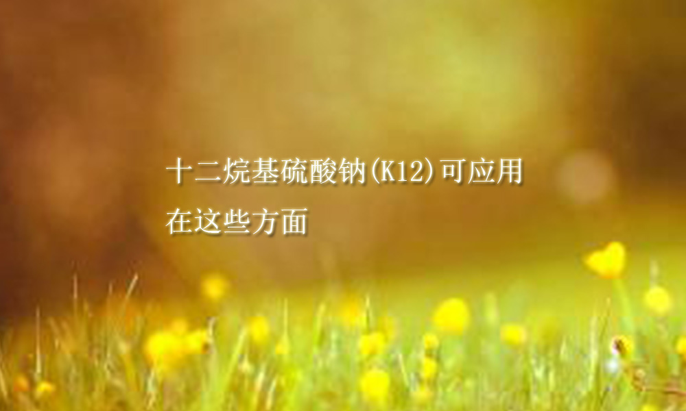 十二烷基钠(k12)可应用在这些方面